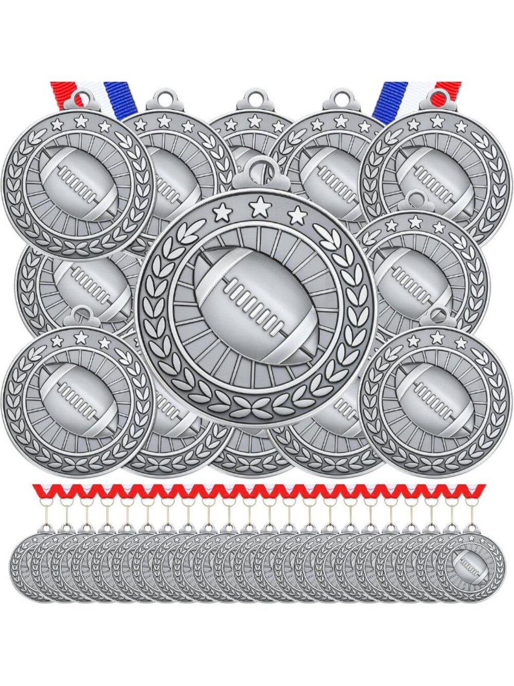 60 Pcs Gold Award Medals for Sports - Soccer, Baseball, Volleyball, Football